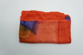 foulard 100% soie motifs nuances de couleur orange