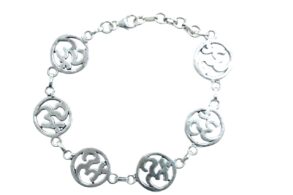 bracelet souple argent « AUM » symbole Indien