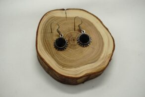 Boucles d’oreille argent avec pierre naturelle onyx noir