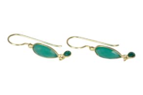 Boucles d’oreilles pierre onyx vert facettée