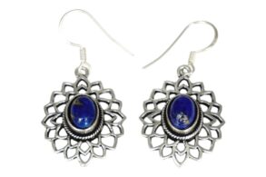 Boucles d’oreille argent avec pierre naturelle LAPIS-LAZULI