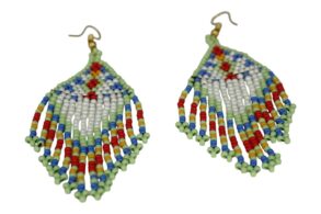 Boucles d’oreilles en petites perles multicolor