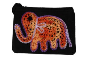 Pochette noire ELEPHANT BRODE