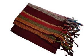pashmina 100% cachemire couleur rouge//vert/bleu/rose avec des frises