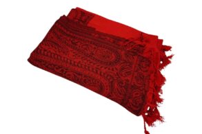 Etole rouge à frise motifs cachemire matière naturelle et végétale