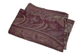 Pashmina 100% CACHEMIRE violet/blanc avec des motifs