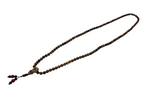 Collier Mala tibétain en oeil du tigre avec 108 perles en pierres naturelles