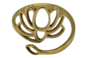 Bague lotus dorée en laiton