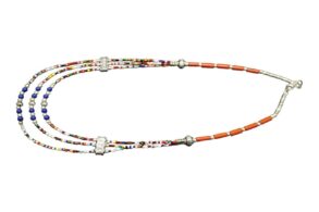 Collier tibetain corail / lapis-lazuli et des perles mixtes