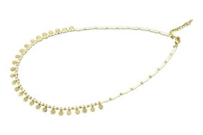 Collier fin perles colorées & pampilles dorées