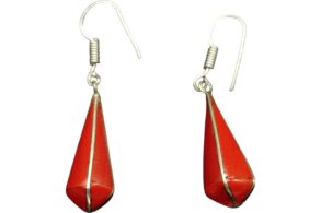 boucles d&rsquo;oreilles avec pierre de corail