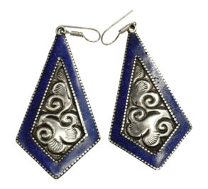 Boucles d’oreille argent avec pierre naturelle lapis-lazuli