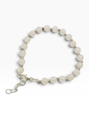 bracelet argent pierres naturelles en quartz rose