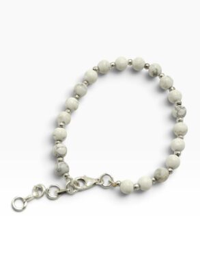 bracelet argent pierres naturelles en Howlite