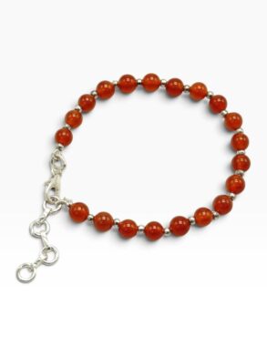 bracelet argent pierres naturelles en cornaline