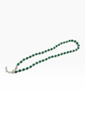 collier argent pierres naturelles en onyx vert