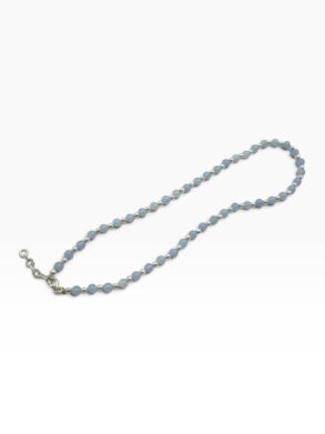 collier argent pierres naturelles en aigue marine