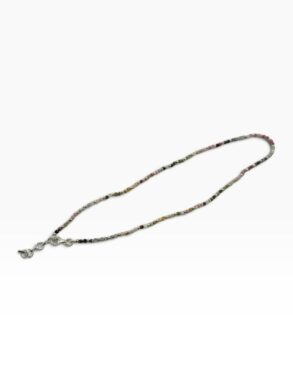 collier argent pierres naturelles en tourmaline