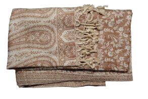 ETOLE marron clair et beige avec des motifs cachemire.