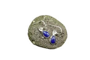 Boucles d’oreilles argent et pierre en lapis-lazuli