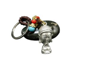 Porte-clé népalais tête de bouddha