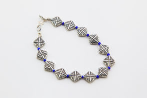 bracelet souple argent pierre lapis-lazuli
