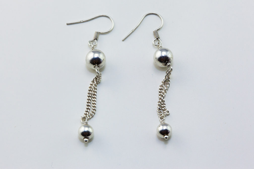 Boucles D'oreilles Pour Oreilles Non Percées - Argent Sterling Avec Pierre Bleue - Occasion