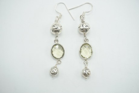 Boucles d'oreilles en argent, perles en opale azure