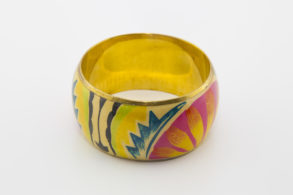 bracelet indien jonc laiton et peint à la main