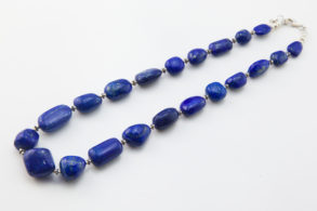 GRAND COLLIER ARGENT lapis-lazuli